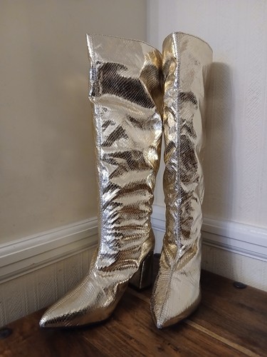 Women gold knee high slim - knee,
