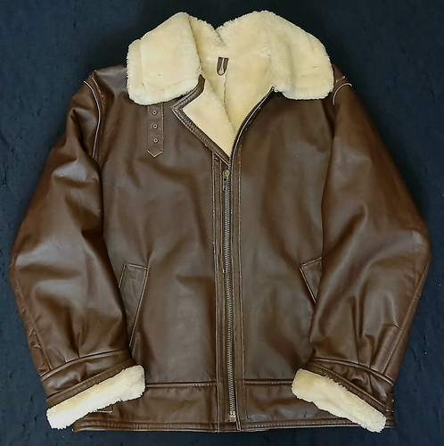 Vgc leather flying jacket - leather, l