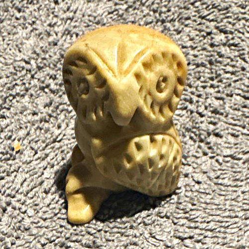 Stone owl figurine ornament - stone,