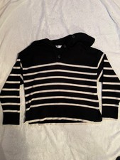 Zara Striped Knit Polo Jumper