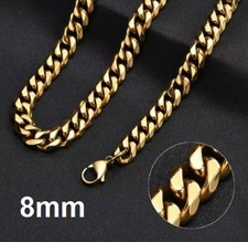 CLEARANCE  50cm x 8mm or 6mm Necklace Cuban Curb Link Chain Miami Snake 20' inch
