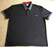 Gabicci Men's Polo Shirt Navy with Blue & Red Trim - Size 3XL - Short Sleeves
