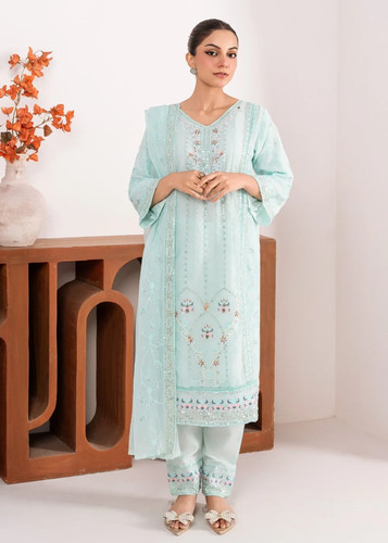 Ready made embroidered chiffon - ready,