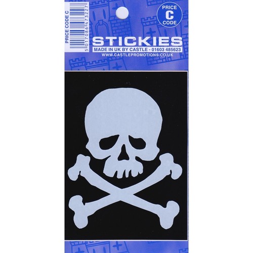 Skull crossbones car sticker - &,
