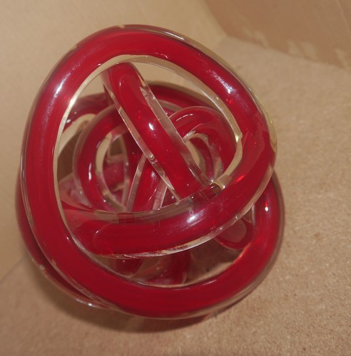Glass knot paperweight - glass,
