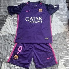 Kids boys Nike Barcelona  2016 16/17 Away Kit Size age 6 - 7yrs shirt shorts 