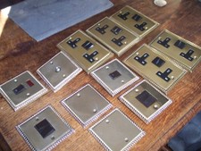 BRASS ROPE EDGE GEORGIAN STYLE SOCKETS AND SWITCHES