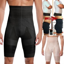 Men High-Waist Compression Body Shaper Girdle Shorts Thigh Tummy Control Briefs