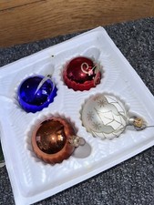 Vtg glass baubles christmas - vtg,