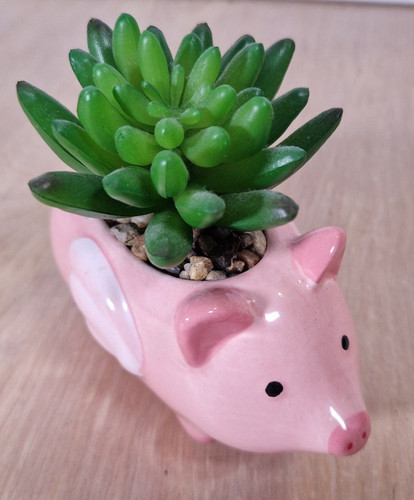 Ceramic pink flying - ceramic, pig