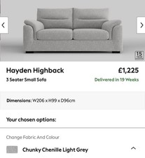 NEXT Hayden Highback 3 seater