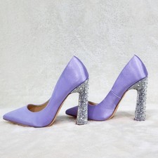 Klume Lilac Purple Satin Pumps