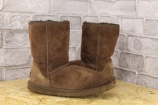 BROWN SUEDE SHEEPSKIN UGG AUSTRALIA CLASSIC SHORT BOOTS SIZE 6.5 / 39 USED CON