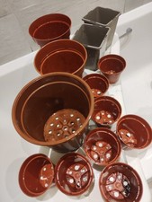 13x Plastic Plant Pots H 7cm &14.5cm&  17cm Job Lots Mixed Sizes Indoor Outdoor