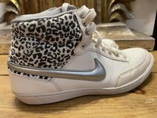 NIKE Animal Leopard Print RARE High Top White Trainers Size 5 Vintage Style