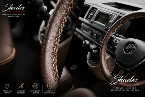 Leather steering wheel cover - steering,