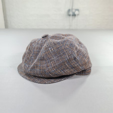 Borsalino Mens Hat Brown 7 1/8 Linen Blend Newsboy Cap 58