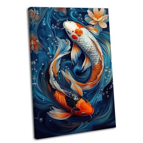 Japanese koi carp canvas - japanese,