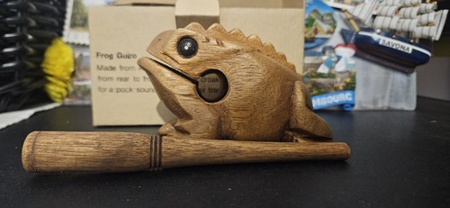 Wooden croaking frog guiro - croaking,