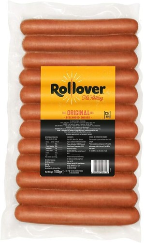 Rollover hot dog sausages - hot,