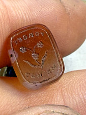 ANTIQUE GEORGIAN CARVED CARNELIAN SEAL/ PENDANT 2.3 CM  "FORGET ME NOT " 1820S