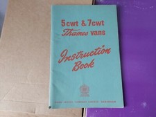 Old 5cwt & 7cwt Thames Vans Instruction Book 1959