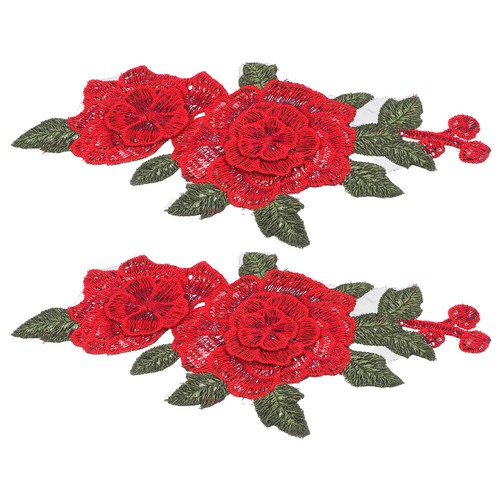 Reusable red rose embroidery - reusable,