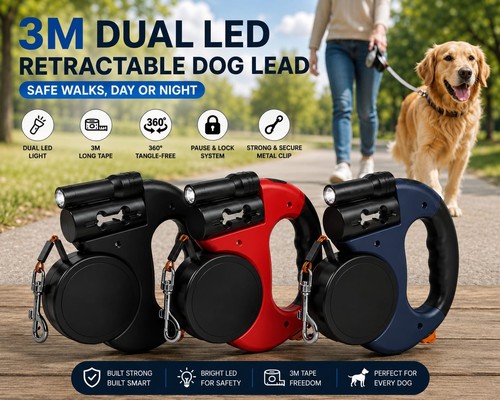 Dual retractable dog lead - retractable,