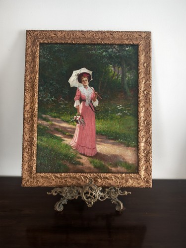 Victorian lady with parasol - lady,