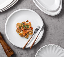 Set of  4 White Melamine Pasta