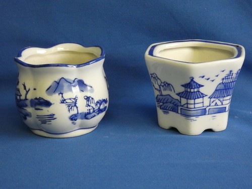 Oriental blue white 2pc set - blue,