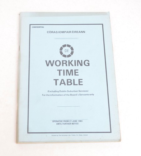 Railway working timetable - working,