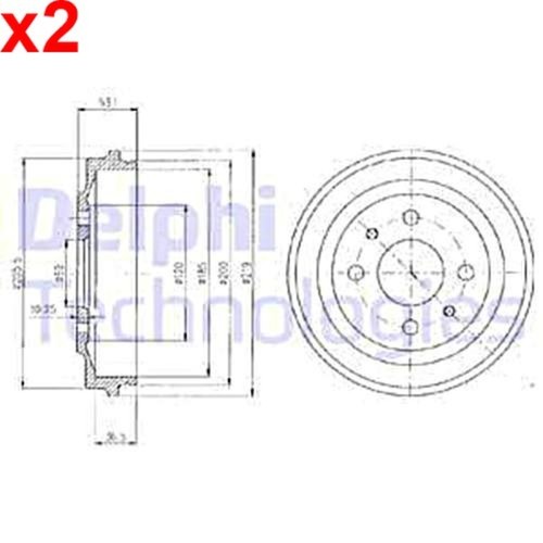 Brake drum delphi fits fiat - brake,