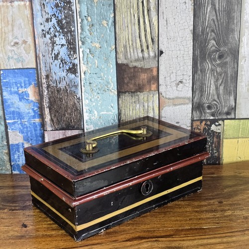 Vintage metal money tin with - vintage,