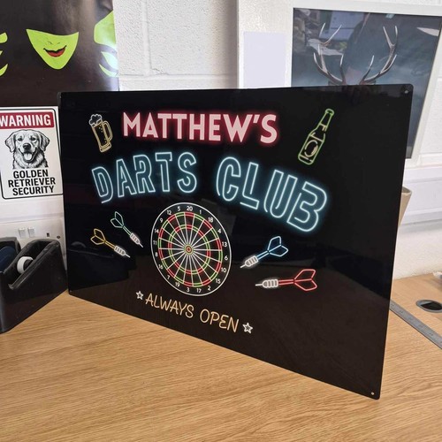 Personalised neon effect darts - personalised,