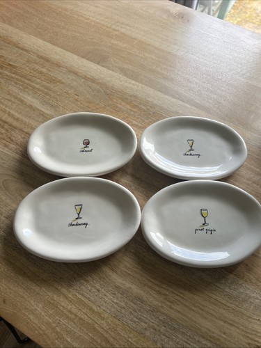 Cream magenta desert plates - cream,