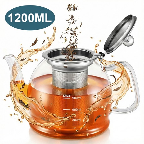 Transparent glass small teapot - transparent,