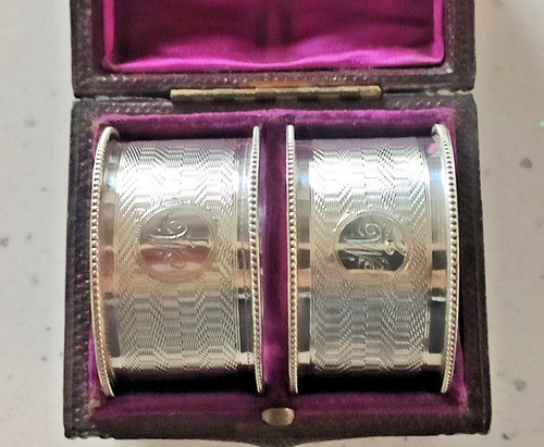 Antique sterling silver napkin - antique,