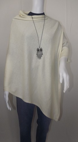 Cashmere poncho ivory - poncho,