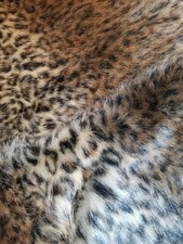 Faux Fur Fabric Medium Long Pile Offcut Colour Leopard/Ocelot Polyester
