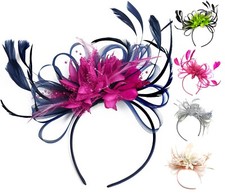 Customised Feather Hair Fascinator on Headband Wedding Royal Ascot Races Bespoke