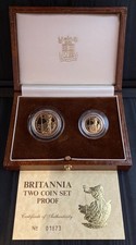 1987 Gold Proof Britannia set £25 and £10 in case with certificate