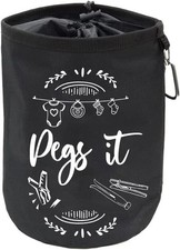 Waterproof Large Peg Bag with Drawstring Closure & Hanging Snap Hook Storage Bag