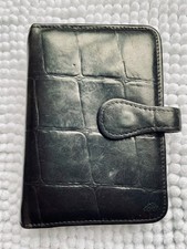 GENUINE VINTAGE MULBERRY CONGO BLACK LEATHER A6 AGENDA FILOFAX POCKET ORGANISER