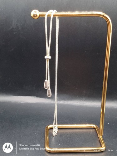 Silver tone lariat - silver,