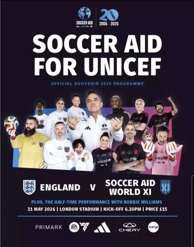 Soccer aid 2026 match - soccer,