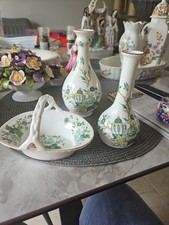 Trio Of Crown Staffordshire Kowloon  Vases And Basket 