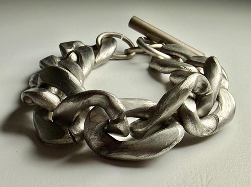 Bracelet chunky silver tone - chunky,
