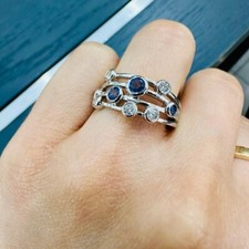 1.00 Carat Round Sapphire &