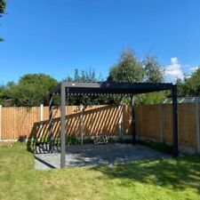 3x3m Free Standing Outdoor Pergola, Aluminium, With Manual Louvre Roof 